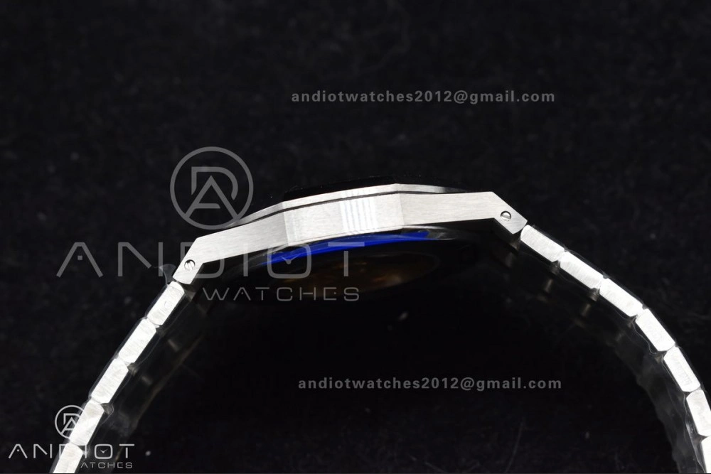 Royal Oak 41mm 15400 SS ZF 1:1 Best Edition Frosted Case Blue Textured Dial on SS Bracelet A Unisex 128