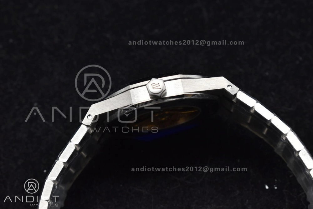 Royal Oak 41mm 15400 SS ZF 1:1 Best Edition Frosted Case Blue Textured Dial on SS Bracelet A Unisex 128