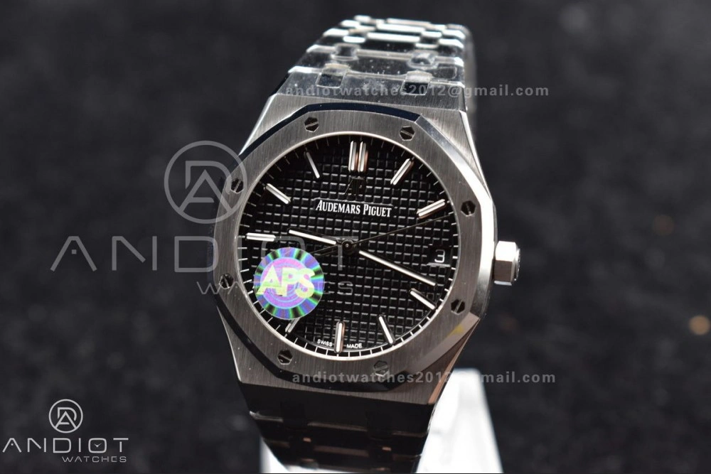 Royal Oak 41mm 15500 SS APSF 1:1 Best Edition Black Textured Dial on SS Bracelet A4302 Super Clone Sustainable 108
