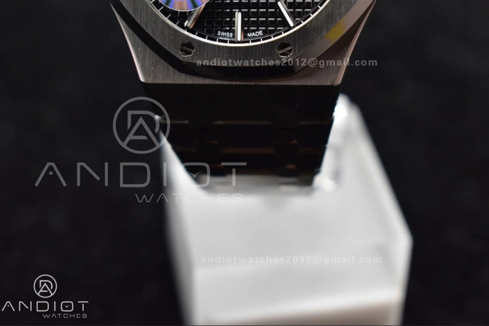 Royal Oak 41mm 15500 SS APSF 1:1 Best Edition Black Textured Dial on SS Bracelet A4302 Super Clone Sustainable 108