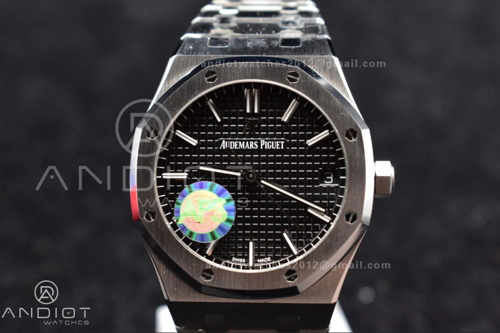 Royal Oak 41mm 15500 SS APSF 1:1 Best Edition Black Textured Dial on SS Bracelet A4302 Super Clone Sustainable 108