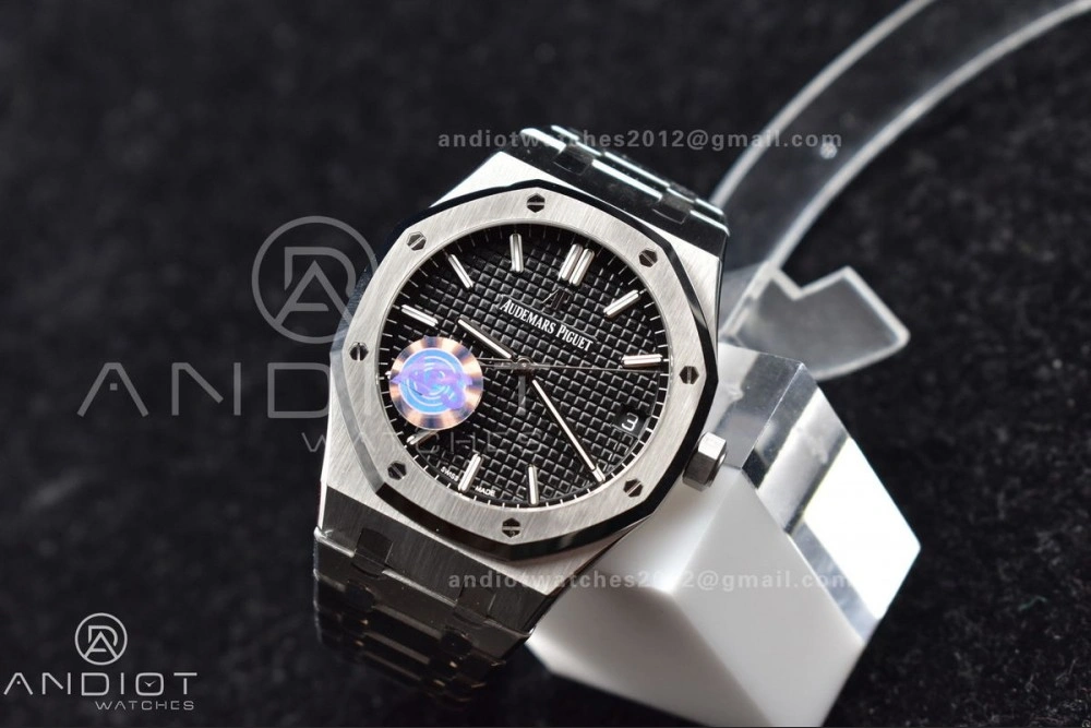 Royal Oak 41mm 15500 SS APSF 1:1 Best Edition Black Textured Dial on SS Bracelet A4302 Super Clone Sustainable 108