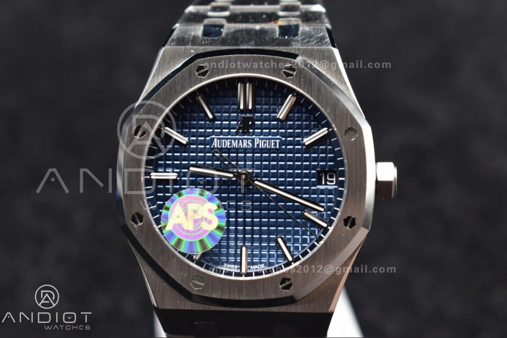 Lightweight Royal Oak 41mm 15500 SS APSF 1:1 Best Edition Blue Textured Dial on SS Bracelet A4302 Super Clone 445