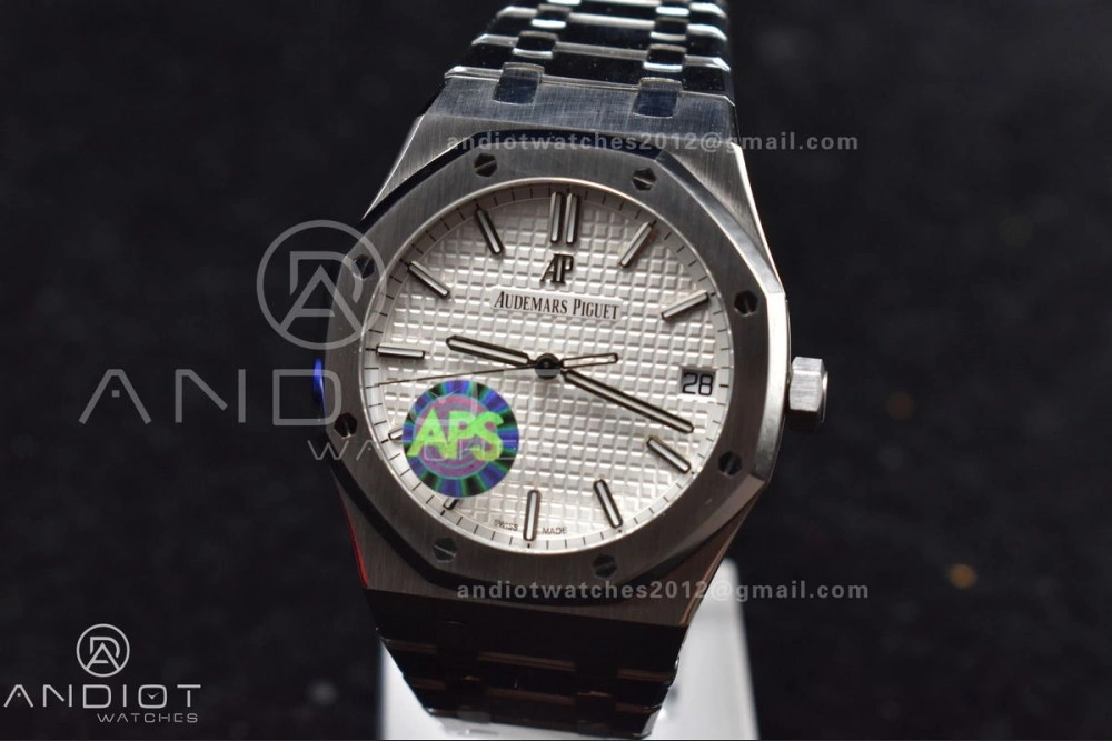 GoodFit Royal Oak 41mm 15500 SS APSF 1:1 Best Edition White Textured Dial on SS Bracelet A4302 Super Clone 125