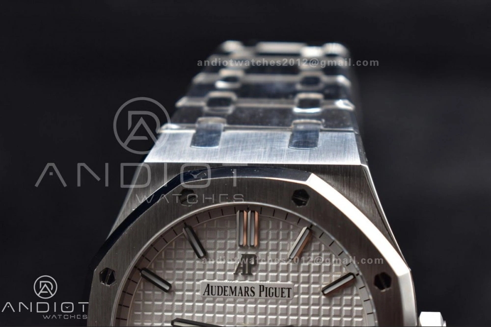 Royal Oak 41mm 15500 SS APSF 1:1 Best Edition White Textured Dial on SS Bracelet A4302 Super Clone Affordable 449