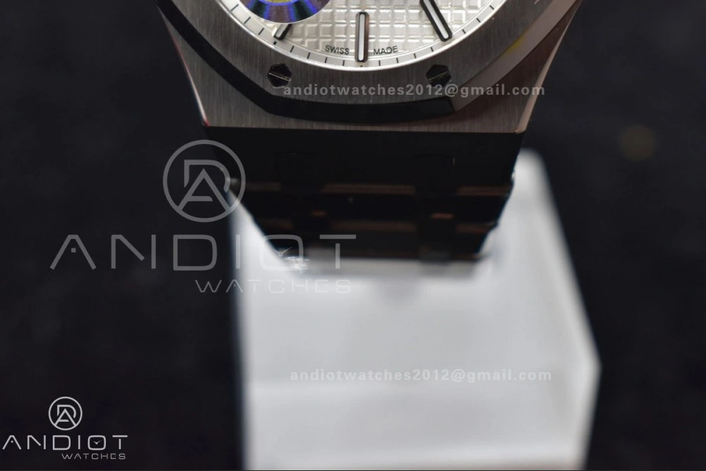 Royal Oak 41mm 15500 SS APSF 1:1 Best Edition White Textured Dial on SS Bracelet A4302 Super Clone Affordable 449