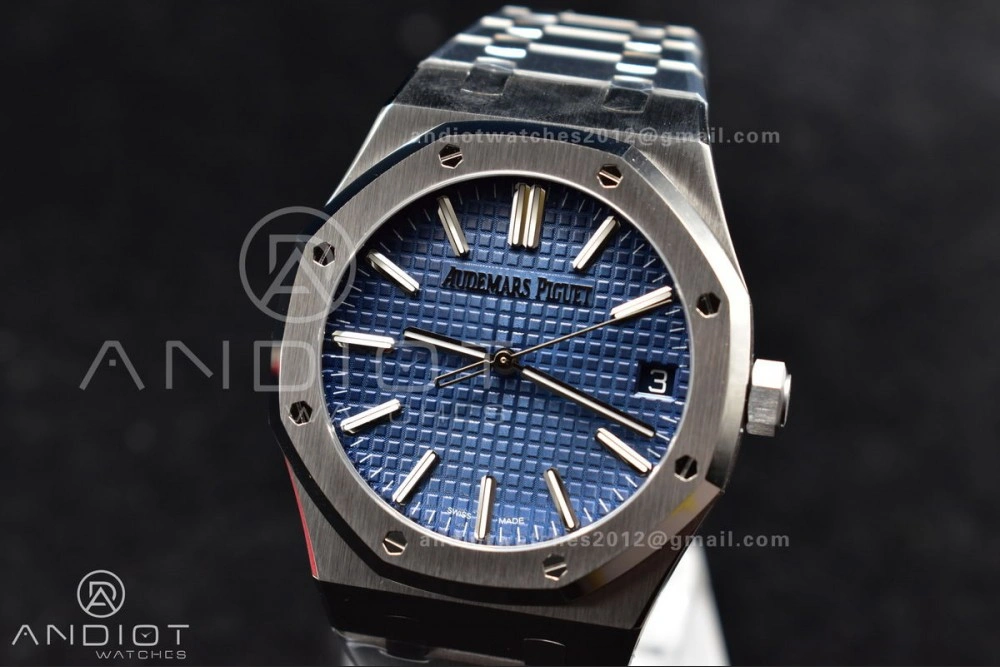 Royal Oak 41mm 15510 "50th Anniversary" SS ZF 1:1 Best Edition Blue Textured Dial on SS Bracelet A FastDry 117