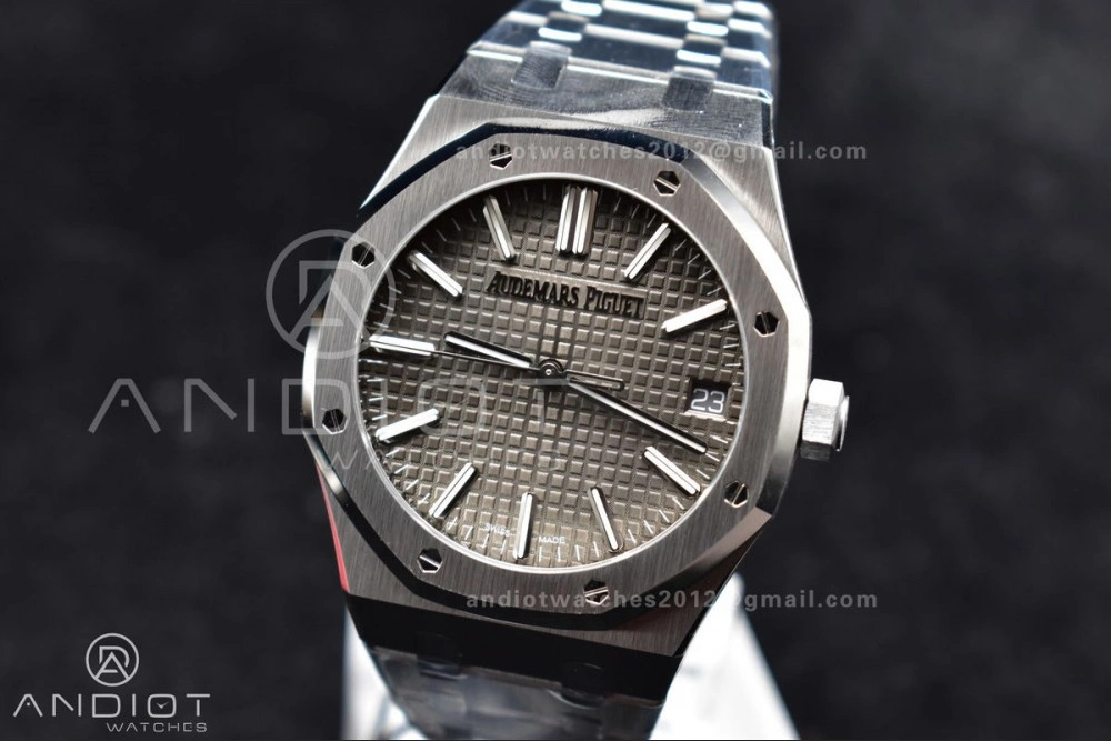 Royal Oak 41mm 15510 "50th Anniversary" SS ZF 1:1 Best Edition Gray Textured Dial on SS Bracelet A Seasonal 113