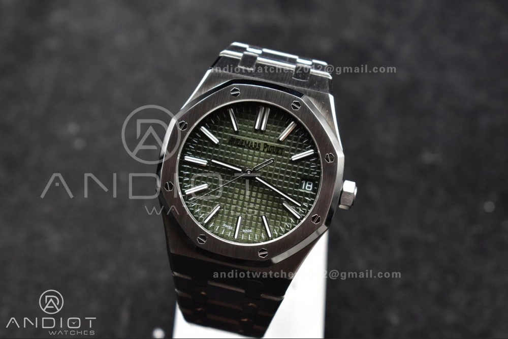 Modern Royal Oak 41mm 15510 "50th Anniversary" SS ZF 1:1 Best Edition Green Textured Dial On SS Bracelet A 129