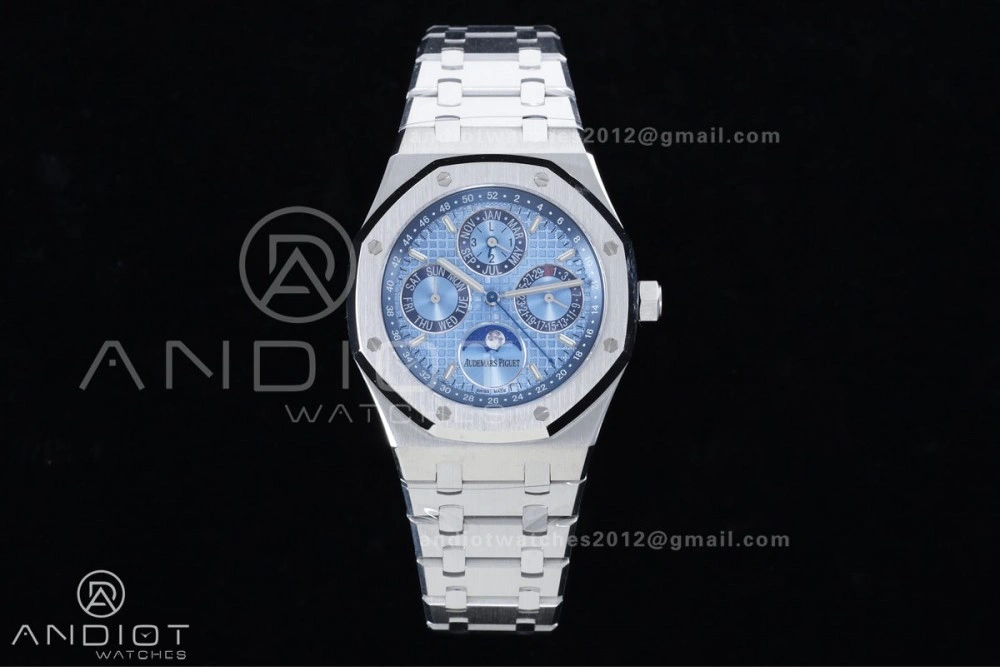 Packable Royal Oak 41mm Perpetual Calendar 26574 SS APSF1:1 Best Edition Iced Blue Dial on SS Bracelet A 139