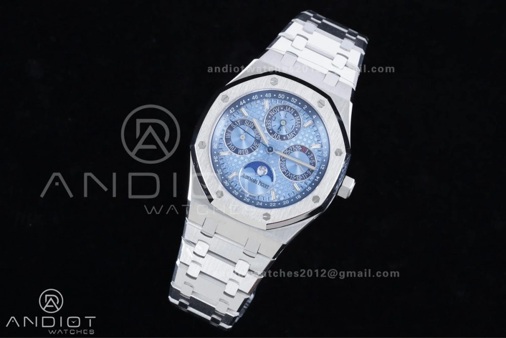 Packable Royal Oak 41mm Perpetual Calendar 26574 SS APSF1:1 Best Edition Iced Blue Dial on SS Bracelet A 139