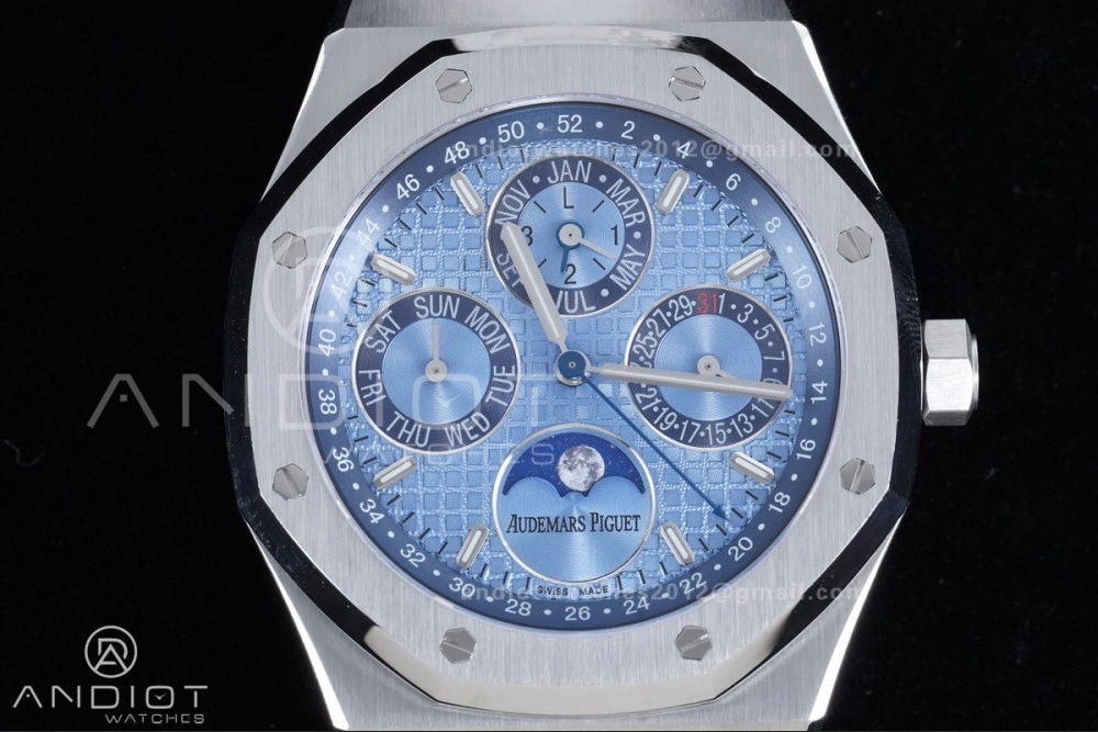 Packable Royal Oak 41mm Perpetual Calendar 26574 SS APSF1:1 Best Edition Iced Blue Dial on SS Bracelet A 139