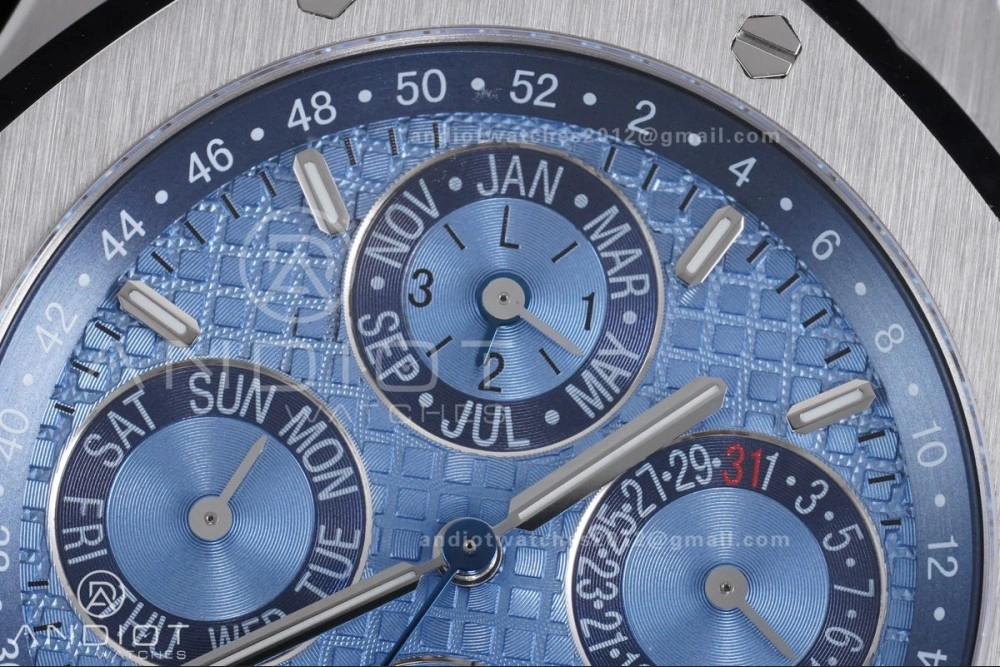 Packable Royal Oak 41mm Perpetual Calendar 26574 SS APSF1:1 Best Edition Iced Blue Dial on SS Bracelet A 139