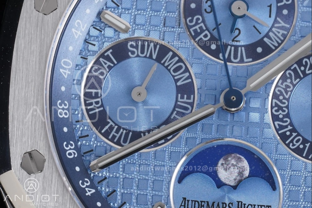 Packable Royal Oak 41mm Perpetual Calendar 26574 SS APSF1:1 Best Edition Iced Blue Dial on SS Bracelet A 139