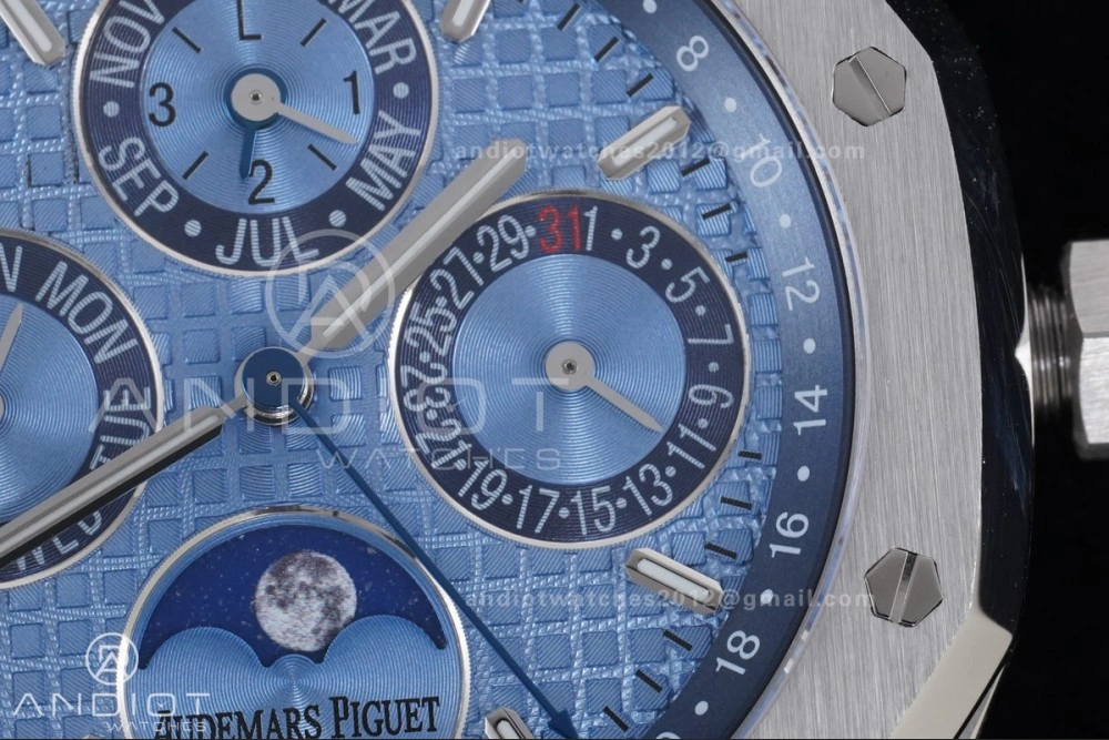 Packable Royal Oak 41mm Perpetual Calendar 26574 SS APSF1:1 Best Edition Iced Blue Dial on SS Bracelet A 139