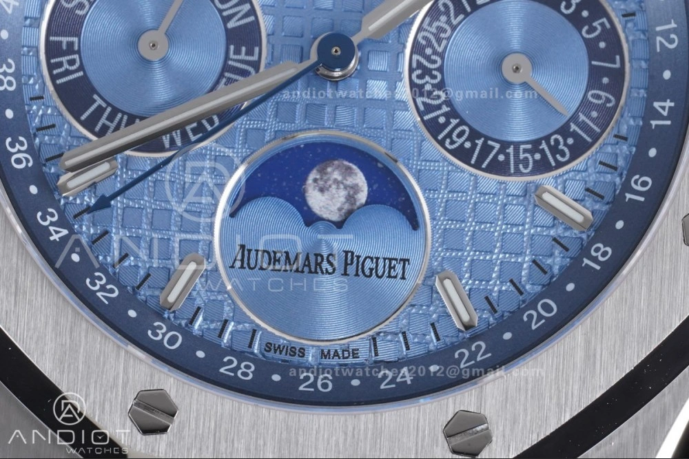 Packable Royal Oak 41mm Perpetual Calendar 26574 SS APSF1:1 Best Edition Iced Blue Dial on SS Bracelet A 139
