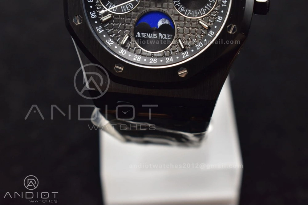 GoAnywhere Royal Oak 41mm Perpetual Calendar Black Ceramic APSF1:1 Best Edition Black Dial on Ceramic Bracelet A5134 V 1044