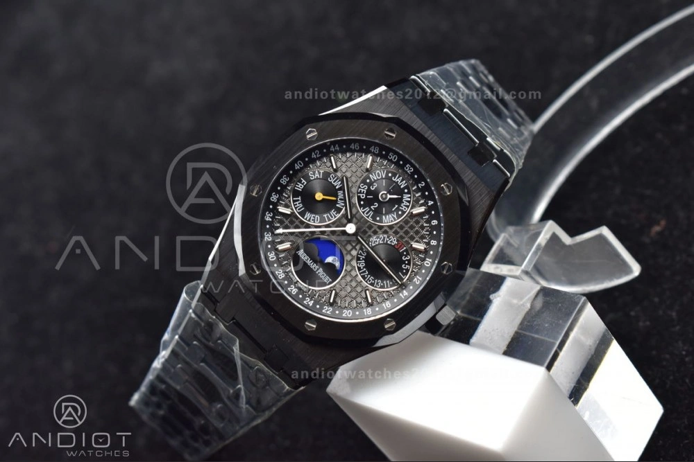 GoAnywhere Royal Oak 41mm Perpetual Calendar Black Ceramic APSF1:1 Best Edition Black Dial on Ceramic Bracelet A5134 V 1044