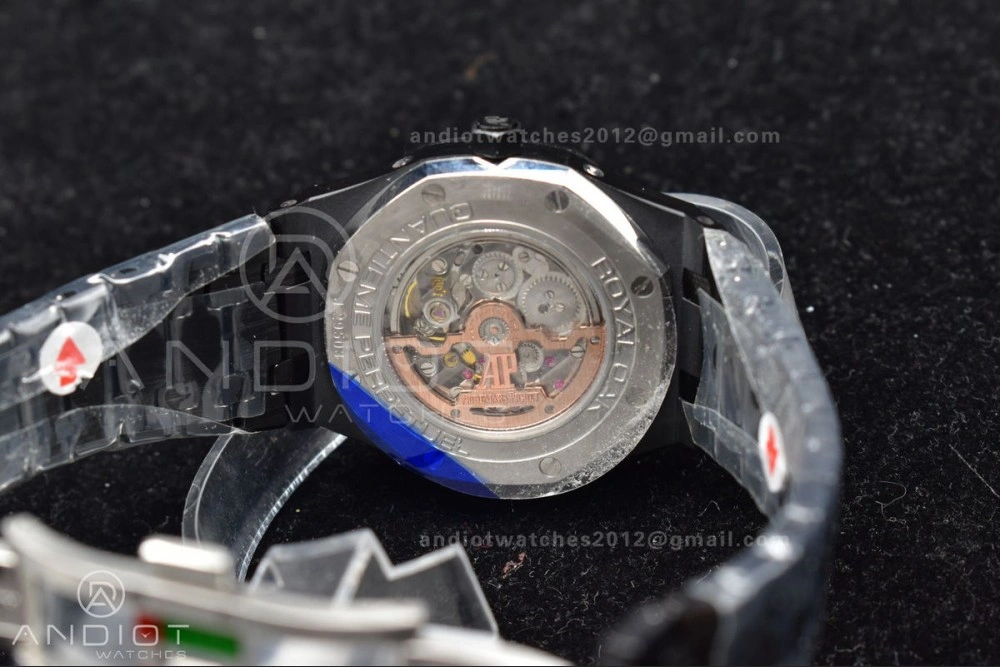 GoAnywhere Royal Oak 41mm Perpetual Calendar Black Ceramic APSF1:1 Best Edition Black Dial on Ceramic Bracelet A5134 V 1044