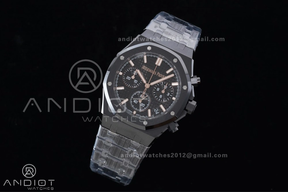 TechFriendly Royal Oak Chrono 26240 Black Ceramic APSF 1:1 Best Edition on Ceramic Bracelet SA4401 Super Clone 149
