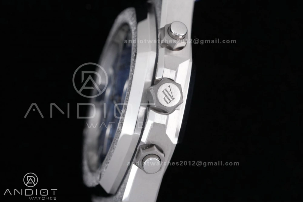 Royal Oak Chrono 26240 Frosted SS APSF 1:1 Best Edition Ice Blue Dial on Bracelet SA4401 Super Clone Unique 143