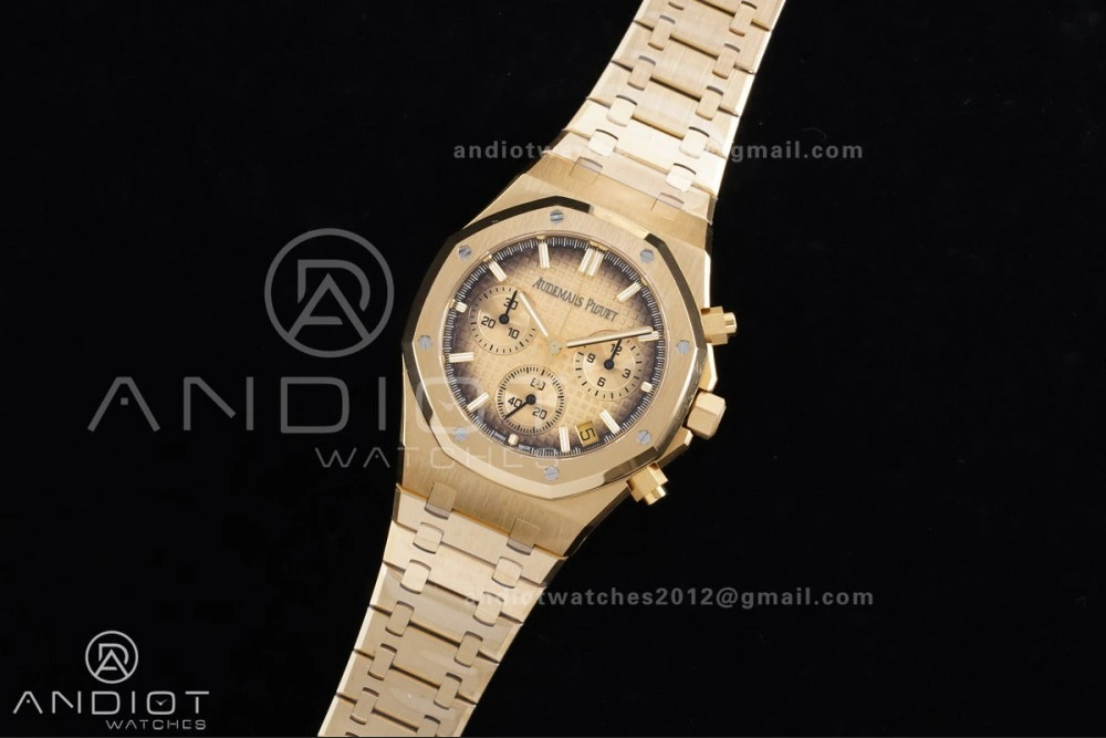 Comfortable Royal Oak Chrono 26240 Frosted YG APSF 1:1 Best Edition YG Faded Dial on Bracelet SA4401 Super Clone 147