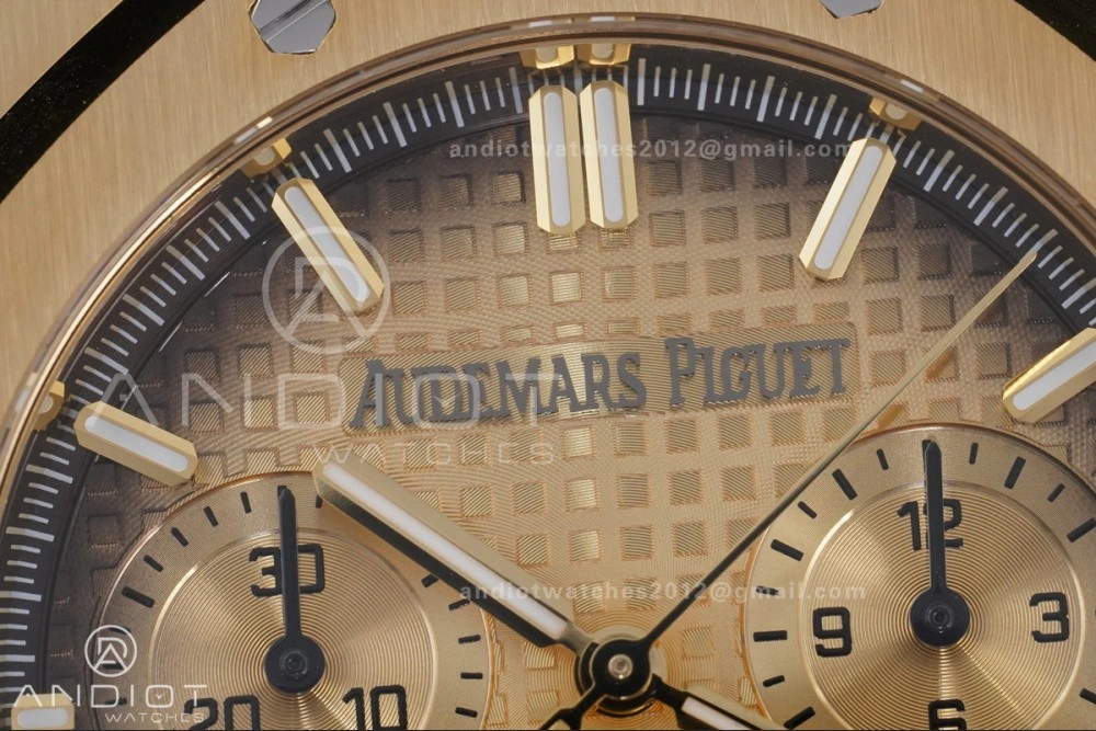 Comfortable Royal Oak Chrono 26240 Frosted YG APSF 1:1 Best Edition YG Faded Dial on Bracelet SA4401 Super Clone 147