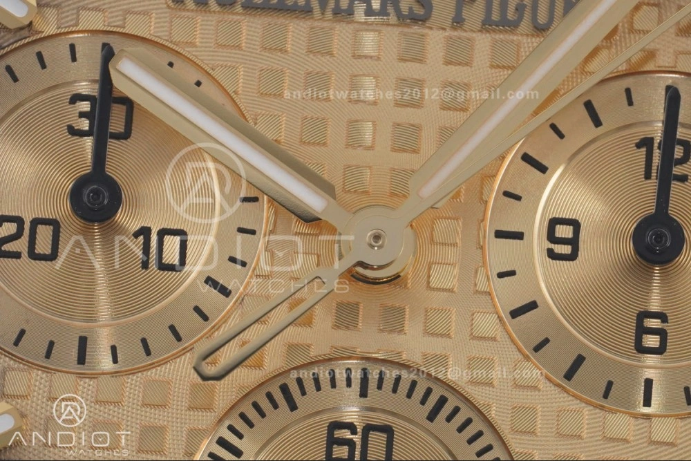 Comfortable Royal Oak Chrono 26240 Frosted YG APSF 1:1 Best Edition YG Faded Dial on Bracelet SA4401 Super Clone 147