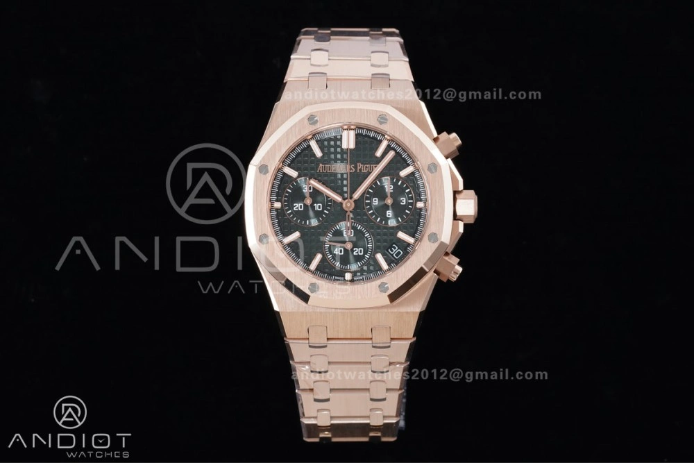 AllSeason Royal Oak Chrono 26240 RG APSF 1:1 Best Edition Green Dial on RG Bracelet SA4401 Super Clone 142