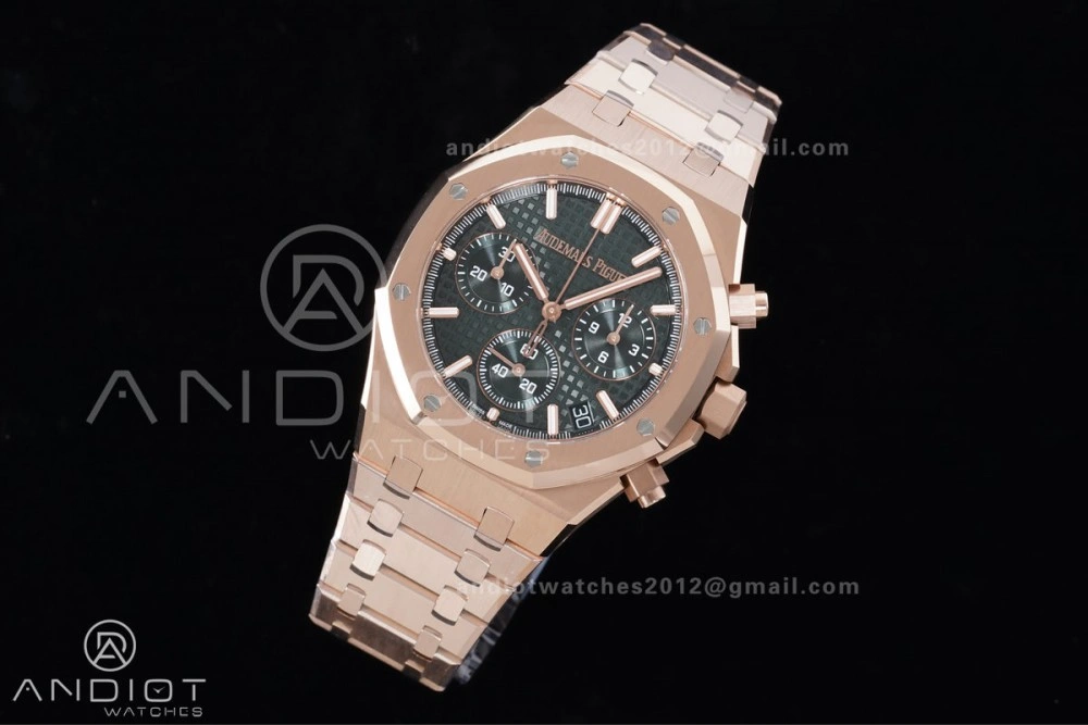 AllSeason Royal Oak Chrono 26240 RG APSF 1:1 Best Edition Green Dial on RG Bracelet SA4401 Super Clone 142