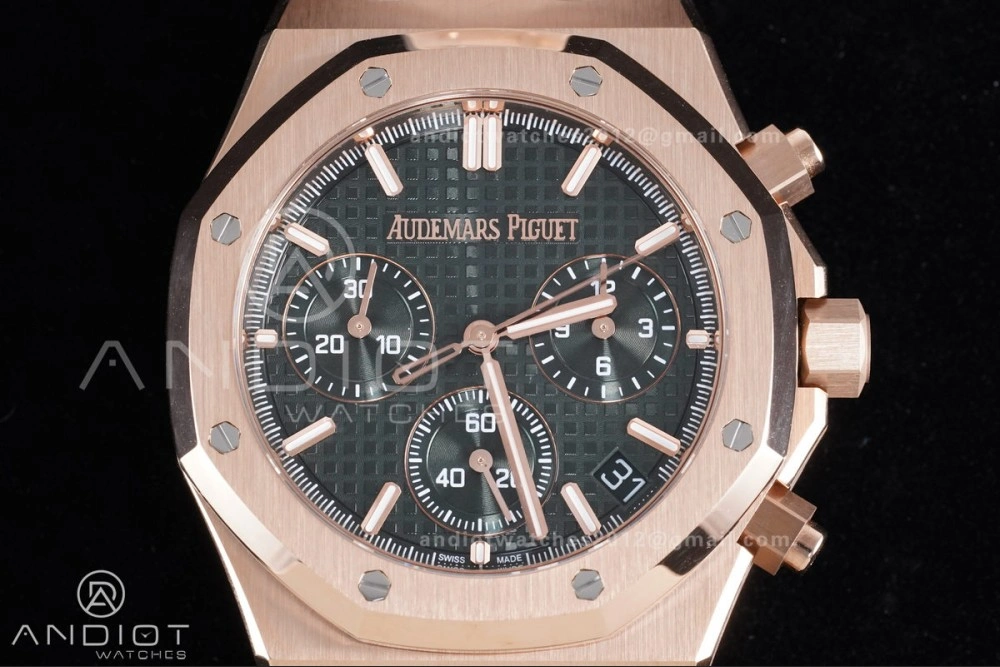 AllSeason Royal Oak Chrono 26240 RG APSF 1:1 Best Edition Green Dial on RG Bracelet SA4401 Super Clone 142