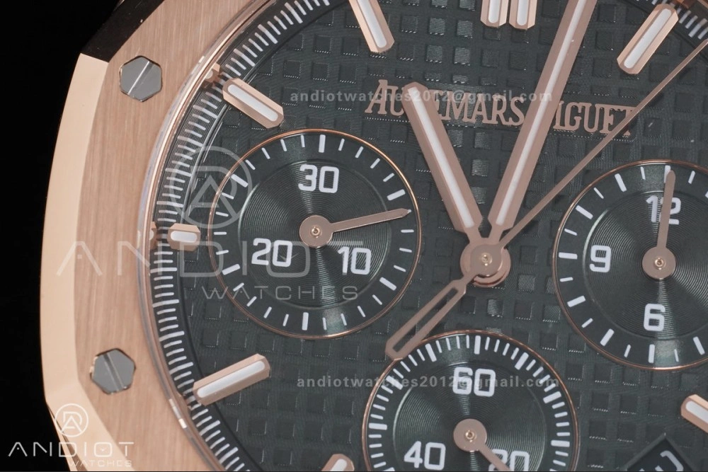 AllSeason Royal Oak Chrono 26240 RG APSF 1:1 Best Edition Green Dial on RG Bracelet SA4401 Super Clone 142