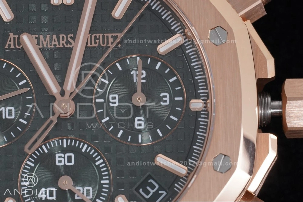AllSeason Royal Oak Chrono 26240 RG APSF 1:1 Best Edition Green Dial on RG Bracelet SA4401 Super Clone 142