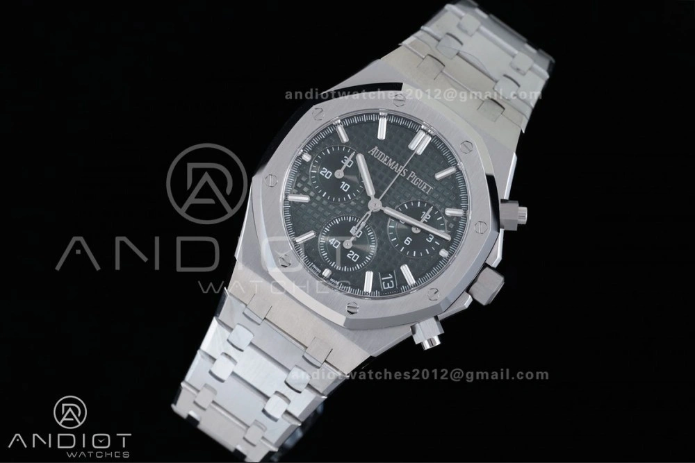 TimelessDesign Royal Oak Chrono 26240 SS APSF 1:1 Best Edition Green Dial on SS Bracelet SA4401 Super Clone 158