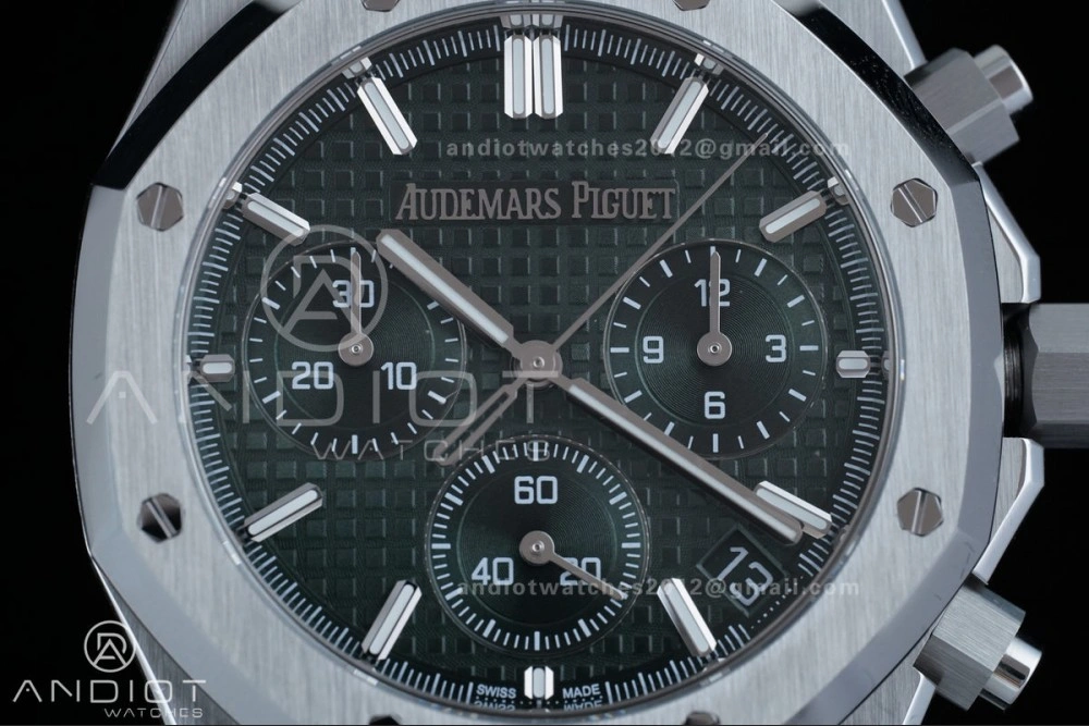 TimelessDesign Royal Oak Chrono 26240 SS APSF 1:1 Best Edition Green Dial on SS Bracelet SA4401 Super Clone 158