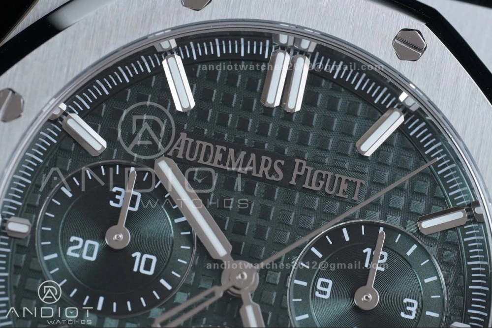 TimelessDesign Royal Oak Chrono 26240 SS APSF 1:1 Best Edition Green Dial on SS Bracelet SA4401 Super Clone 158