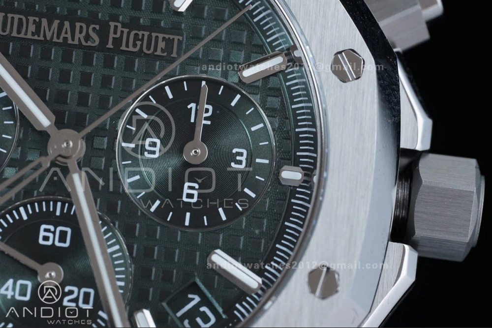 TimelessDesign Royal Oak Chrono 26240 SS APSF 1:1 Best Edition Green Dial on SS Bracelet SA4401 Super Clone 158