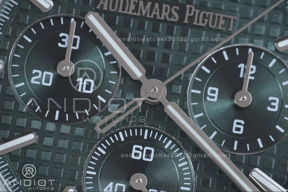 TimelessDesign Royal Oak Chrono 26240 SS APSF 1:1 Best Edition Green Dial on SS Bracelet SA4401 Super Clone 158