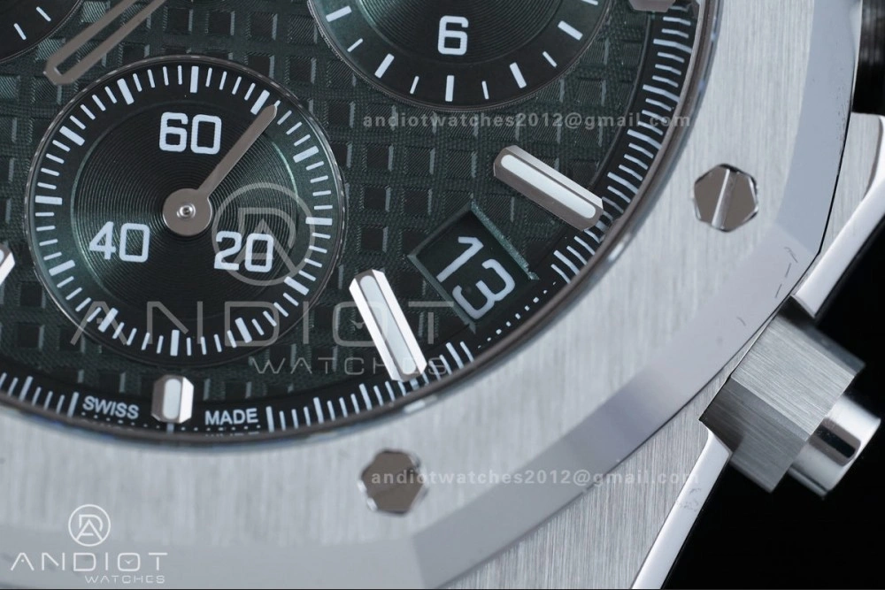 TimelessDesign Royal Oak Chrono 26240 SS APSF 1:1 Best Edition Green Dial on SS Bracelet SA4401 Super Clone 158