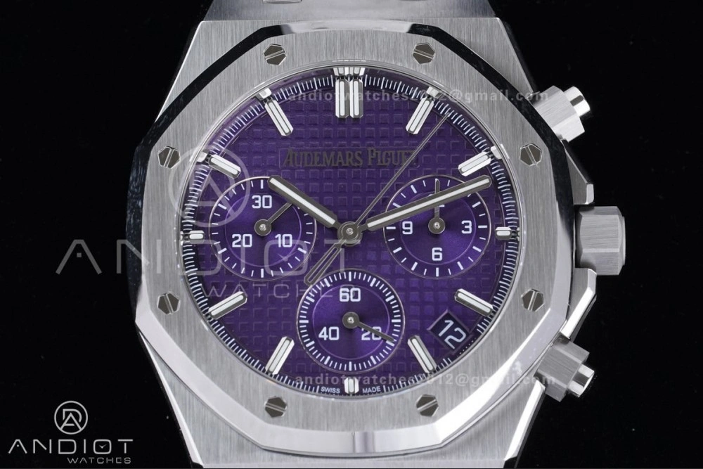 Premium Royal Oak Chrono 26240 SS APSF 1:1 Best Edition Purple Dial on SS Bracelet SA4401 Super Clone 148