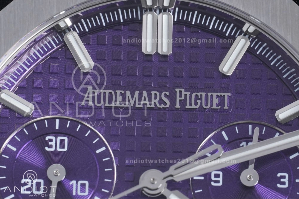 Premium Royal Oak Chrono 26240 SS APSF 1:1 Best Edition Purple Dial on SS Bracelet SA4401 Super Clone 148