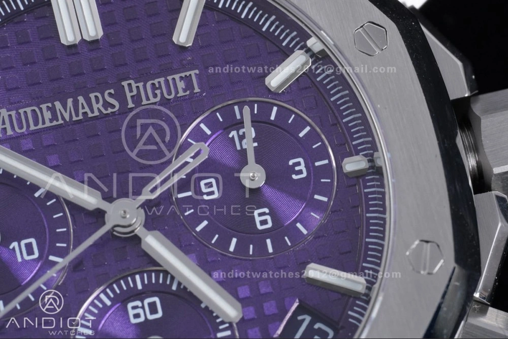 Premium Royal Oak Chrono 26240 SS APSF 1:1 Best Edition Purple Dial on SS Bracelet SA4401 Super Clone 148
