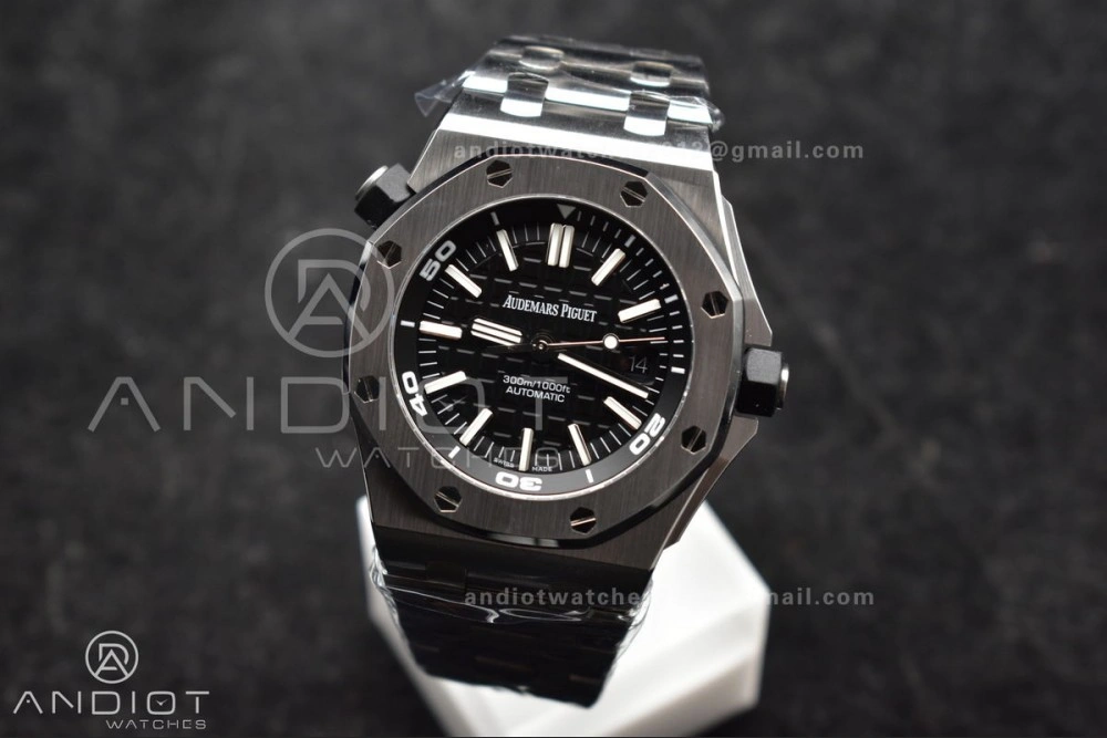 Royal Oak Offshore Diver 15703 APSF 1:1 Best Edition Black Dial on SS Bracelet SA3120 Super Clone Flexible 151
