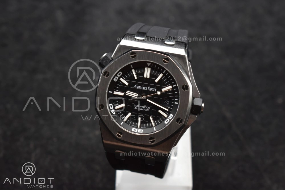 Royal Oak Offshore Diver 15703 ZF 1:1 Best Edition Black Dial on Black Rubber Strap A ZeroBulk 153