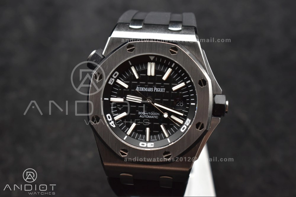 Royal Oak Offshore Diver 15703 ZF 1:1 Best Edition Black Dial on Black Rubber Strap A ZeroBulk 153