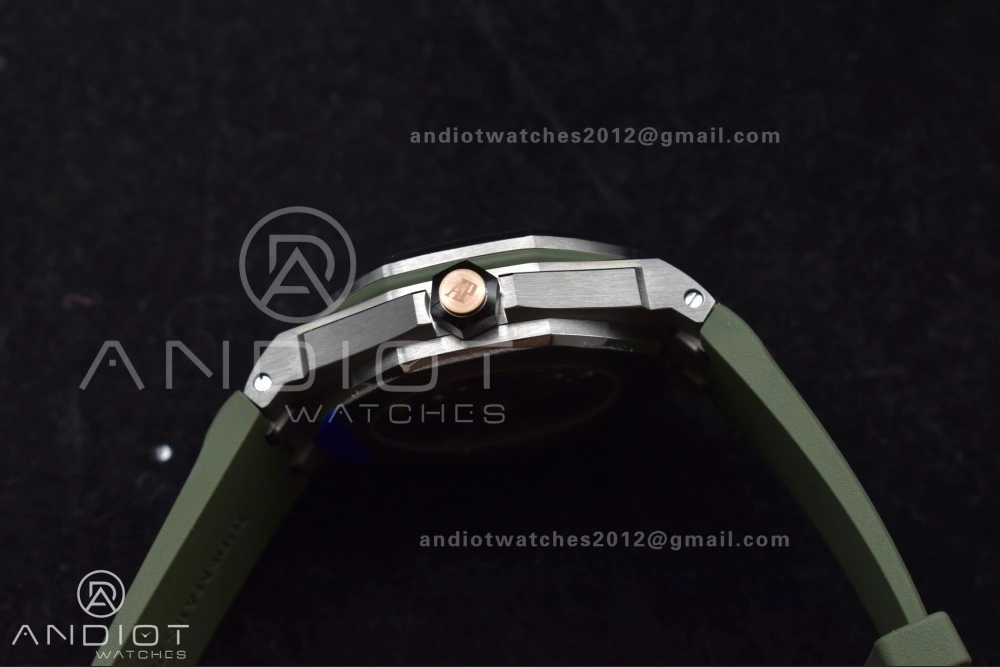Royal Oak Offshore Diver 15720 SS APSF 1:1 Best Edition Green Dial on Green Rubber Strap A4308 Super Clone TimelessDesign 157