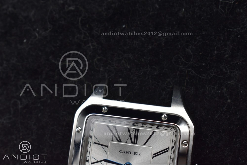 ModernLook Santos Dumont 31.4mm SS AF 1:1 Best Edition Silver Dial on Black Leather Strap A 247