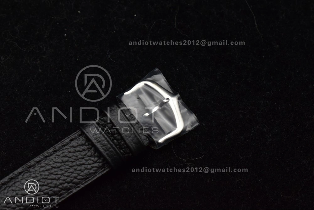 ModernLook Santos Dumont 31.4mm SS AF 1:1 Best Edition Silver Dial on Black Leather Strap A 247
