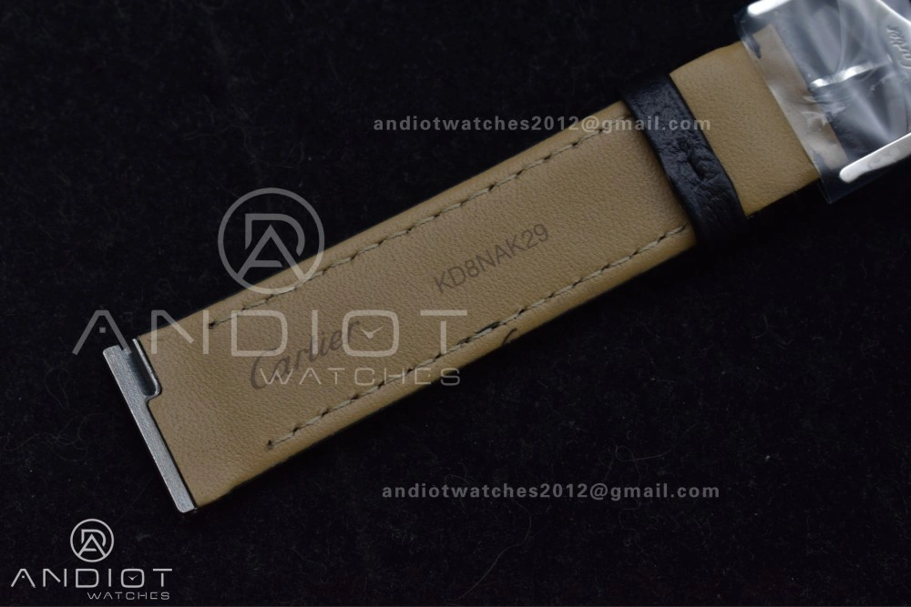 ModernLook Santos Dumont 31.4mm SS AF 1:1 Best Edition Silver Dial on Black Leather Strap A 247