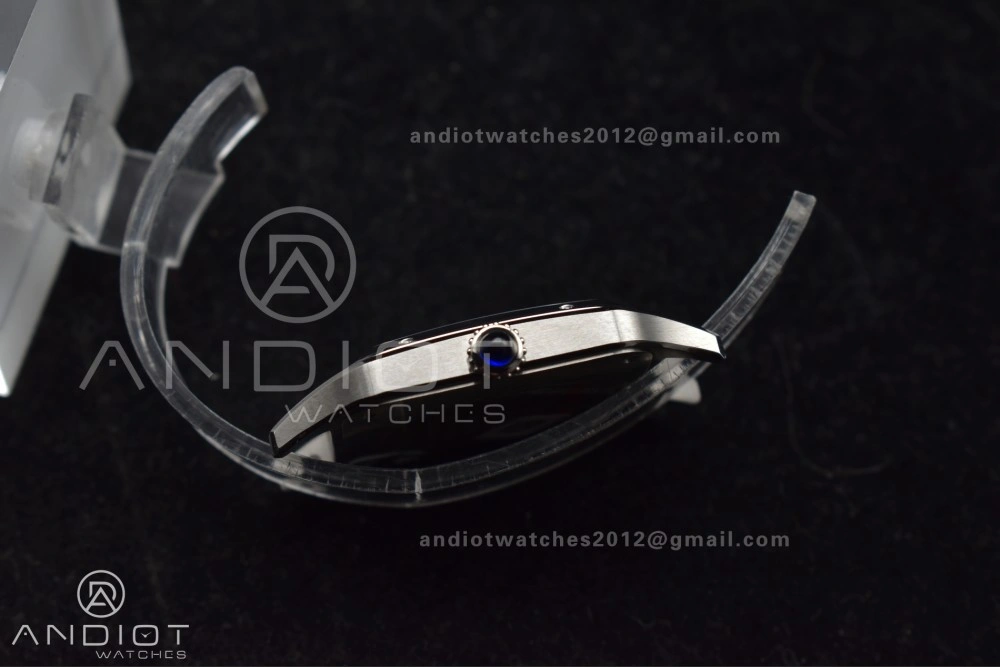 ModernLook Santos Dumont 31.4mm SS AF 1:1 Best Edition Silver Dial on Black Leather Strap A 247